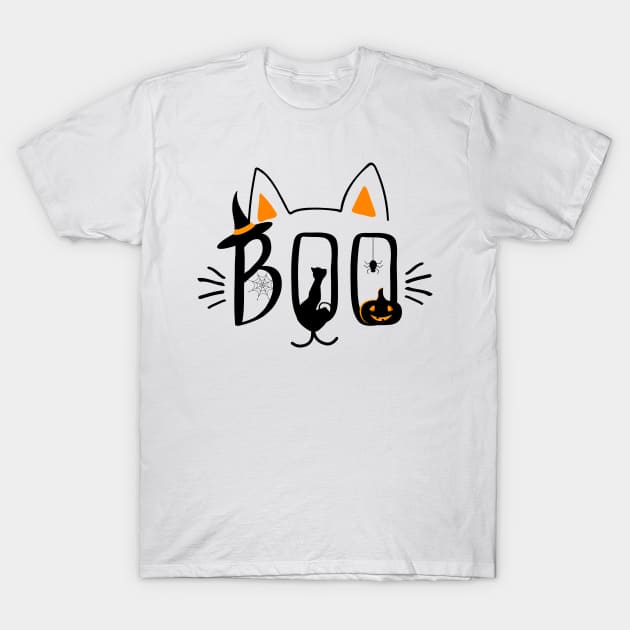 Boo Cat T-Shirt by Mplanet